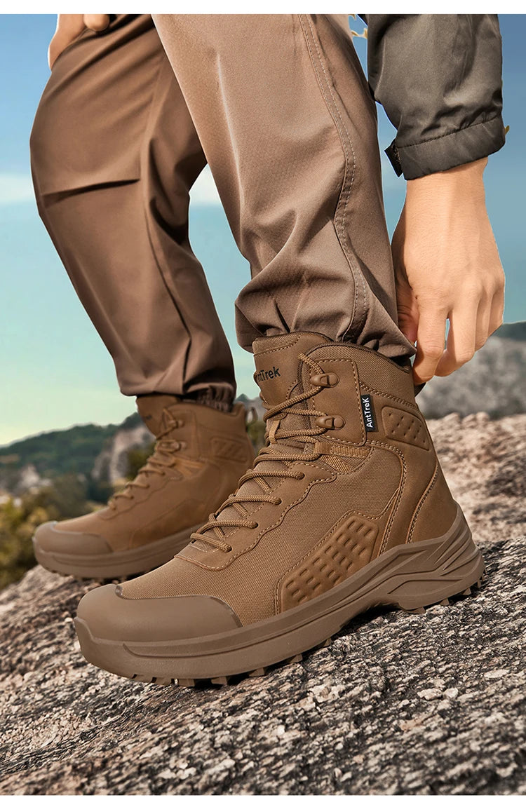 Large Size 47 Men's Hiking Shoes Outdoor Trekking Casual Tactical Boots Waterproof Fabric Mountain Climbing Shoes Hunting Boots