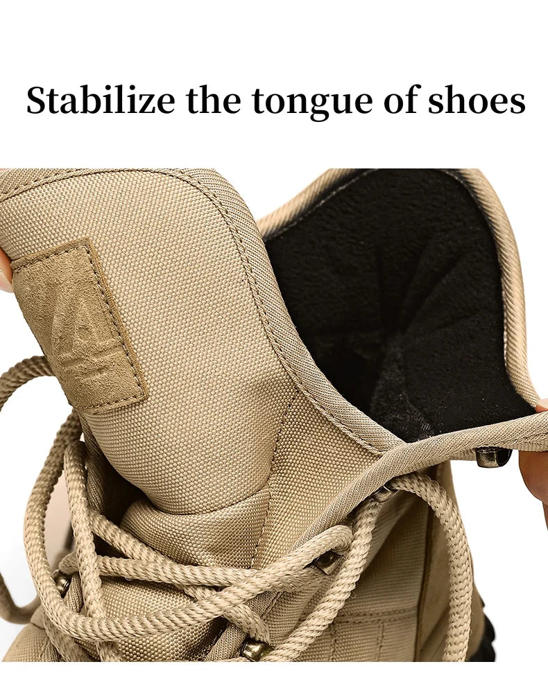 Winter Velvet Hiking Boots Men Warm Fur High Top Trekking Boots Man Outdoor Waterproof Men's Climbing Shoes zapatillas de hombre