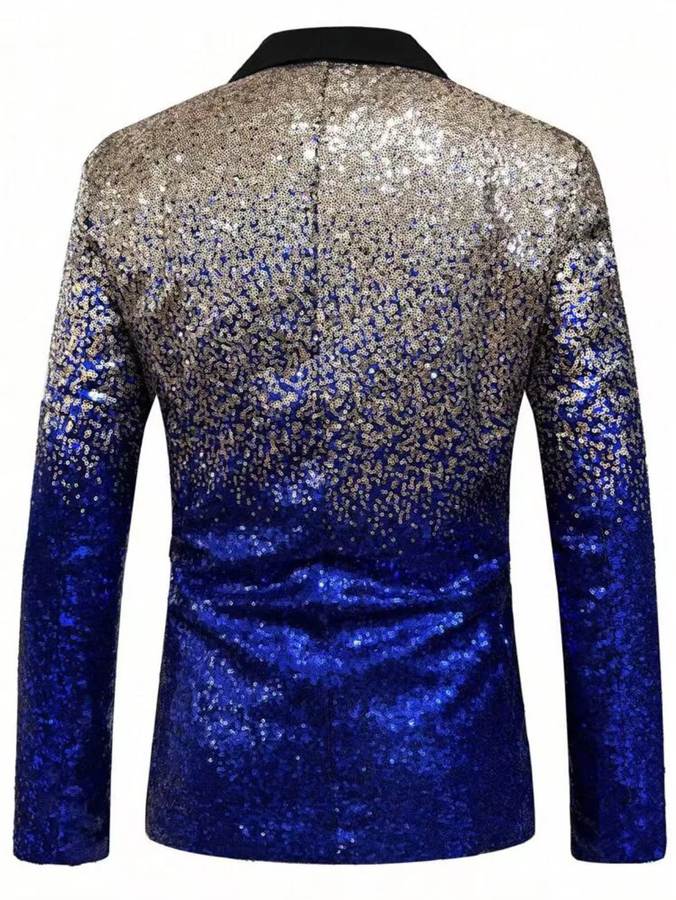 New men's Slim fashion big size sequins gradient color suit single-button jacket multi-color optional S-XXL size