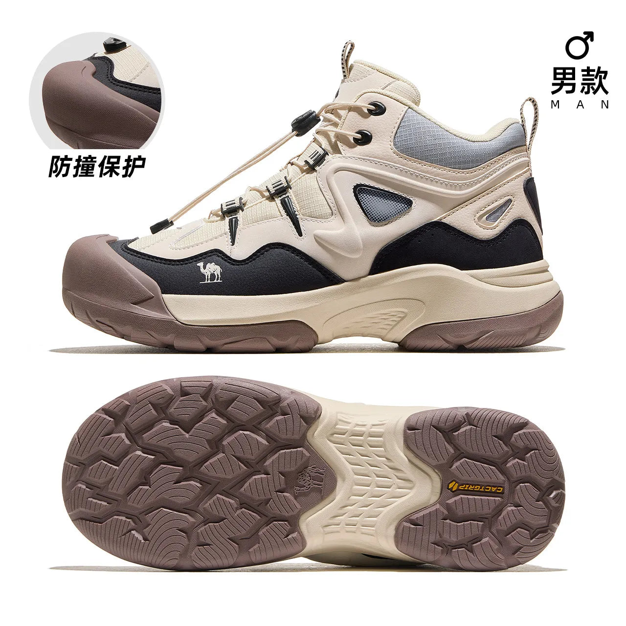 Golden Camel Men's Outdoor Hiking Boots High-Top Lace-Up Non-slip Sports Casual Trekking Boot 2025 Winter Suede Warm Women Shoes
