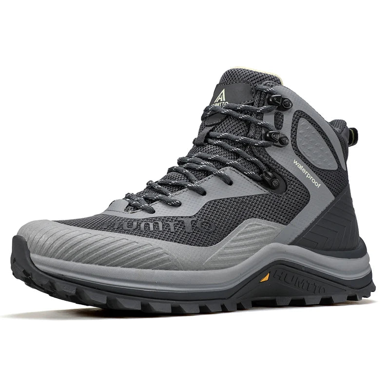 HUMTTO Hiking Shoes Men Trainers Outdoor Trekking Boots Mens Breathable Winter Men's Sports Shoes Leather Safety Work Sneakers