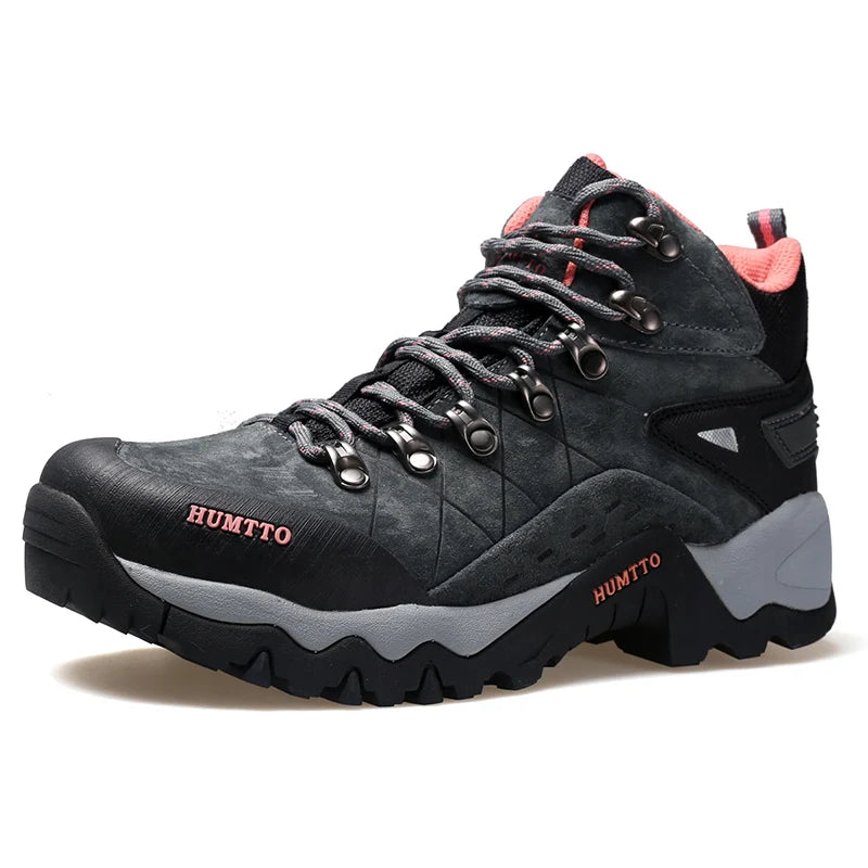 HUMTTO Waterproof Womens Hiking Shoes Luxury Designer Boots for Women Outdoor Climbing Trekking Sneakers New Leather Ankle Boots