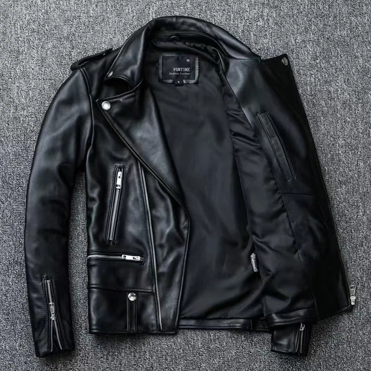 Men's PU Motorcycle Leather Jacket Thickened Autumn New Style Casual Versatile Slim Fit Large Size Men's Leather Jacket
