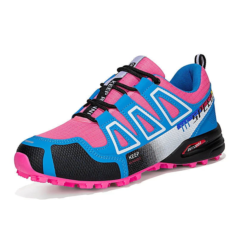 Women Hiking Shoes Breathable Cushioning Outdoor Walking Travel Shoes Ultralight  Lace Up Climbing Bicycle Running Sneakers