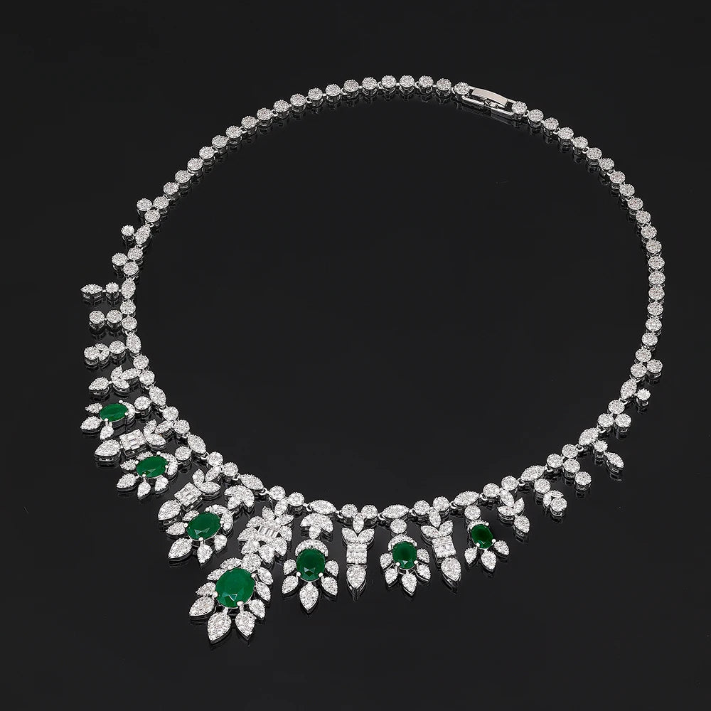 2025 New 4-piece Bridal Wedding Jewelry Set, Deluxe Dubai Nigeria CZ Crystal Wedding Jewelry Set