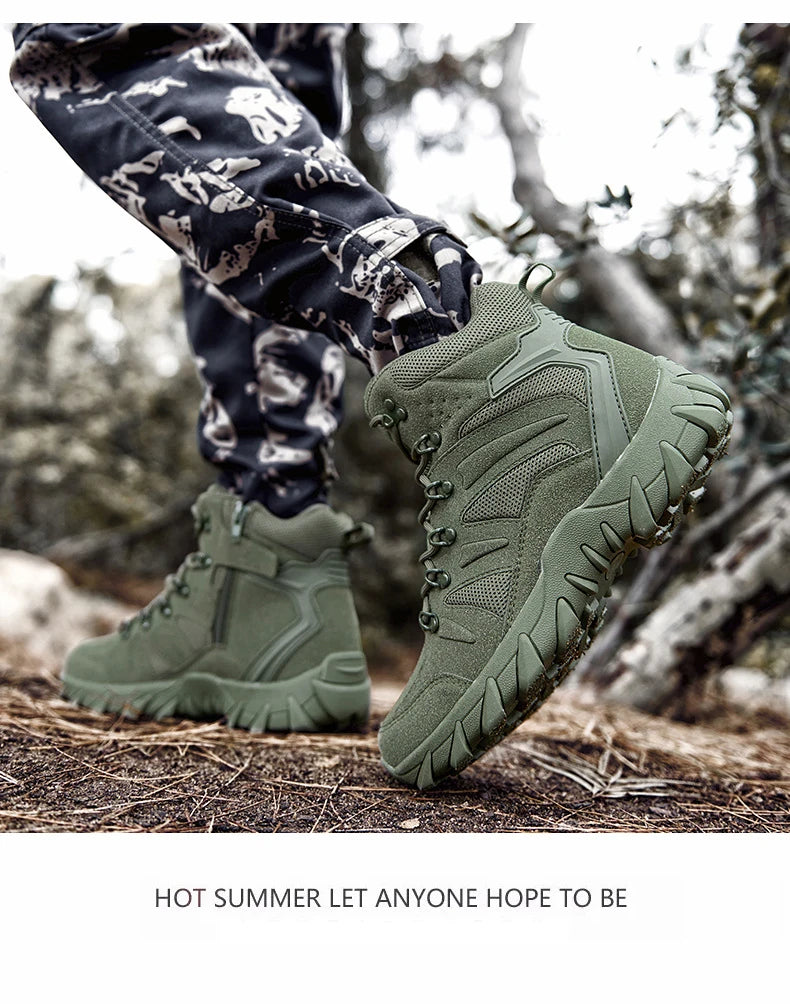 CHRLCK Tactical Boots Outdoor Sports Men's Trekking Boots Waterproof Hiking Shoes Shock Absorbing Anti-slip Sneakers Male