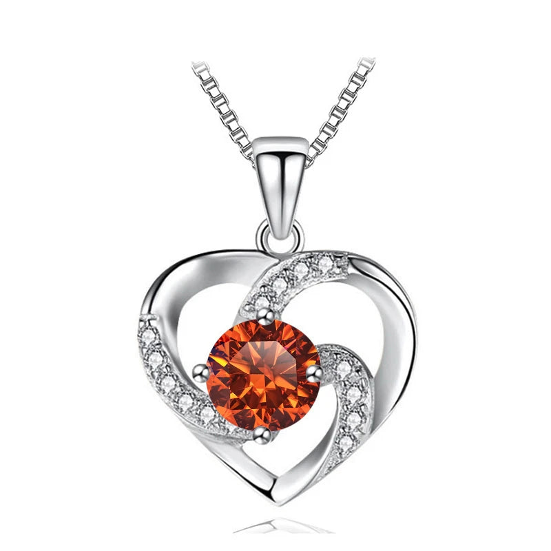 JoyceJelly 1CT Pass Tested Moissanite Heart Necklace for Women S925 Silver Gold Silver Color Diamond Pendant Birthday Party Gift
