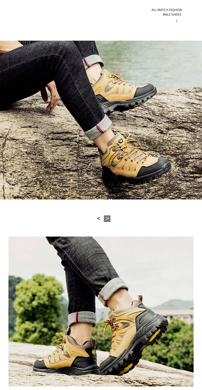 Outdoor Hiking Shoes Men and Women High-top Climbing Boots Non-slip Wear-resistant Trekking Shoes for Men 2024 Autumn Winter