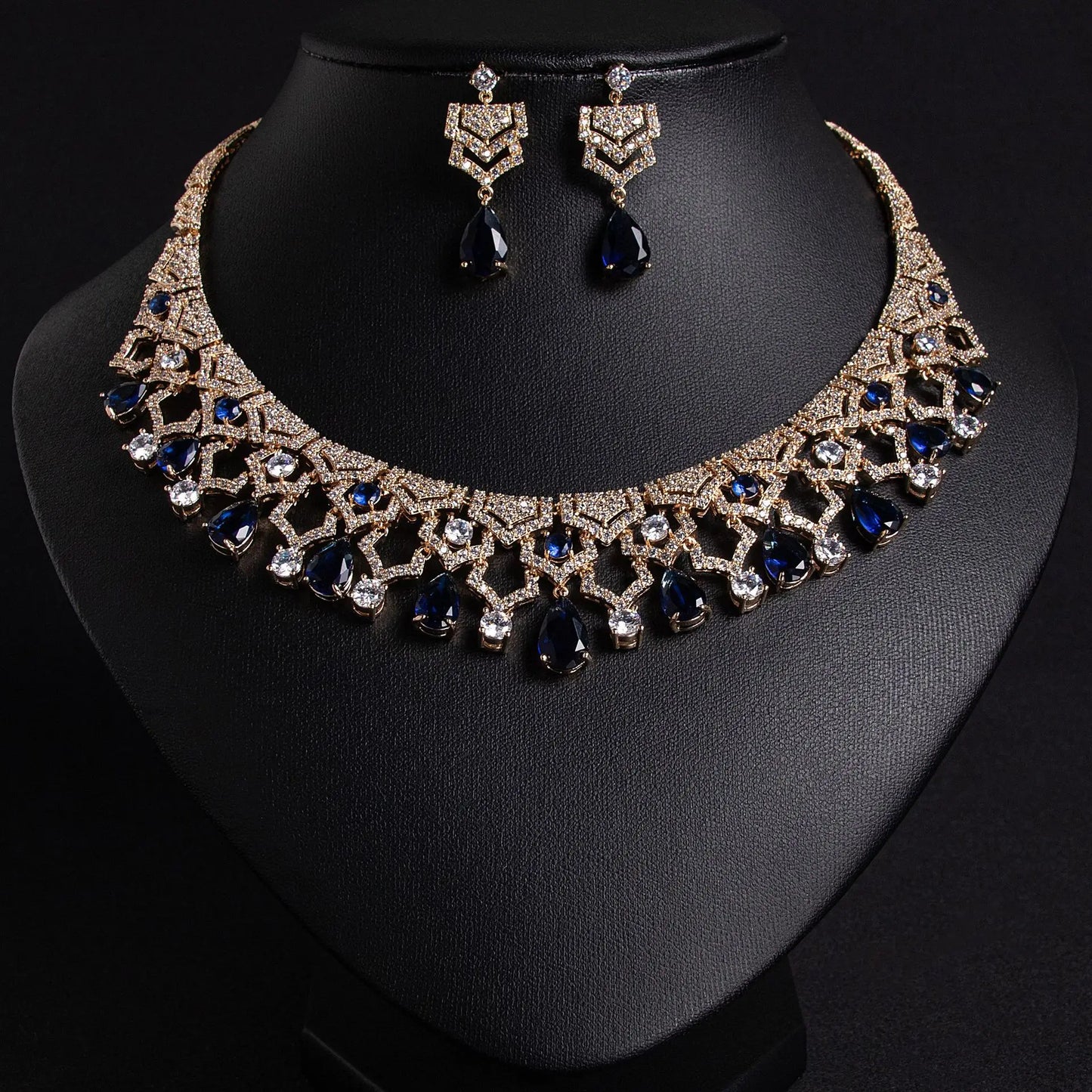 Exquisite Appeal Women High Jewelry Set 2 Piece Necklace Earrings Dress Accessories for Festive Wedding Prom Host Gift M-280