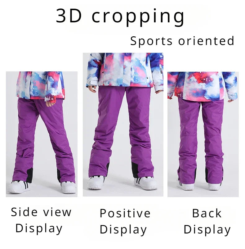 Winter Women Skiing Pants 2025 Outdoor Overalls Waterproof Windproof Snow Trousers Adult Warm Ski Pants Snowboard Sport Clothing