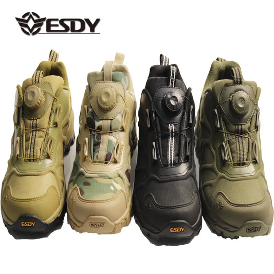 NEW DESIGN ESDY Quick Lace Knob Quick Response Hiking Boots for Men Women Breathable Outdoor Trekking Boots Sports Sneakers