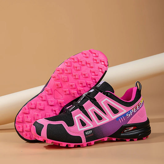 Women Hiking Shoes Breathable Cushioning Outdoor Walking Travel Shoes Ultralight  Lace Up Climbing Bicycle Running Sneakers