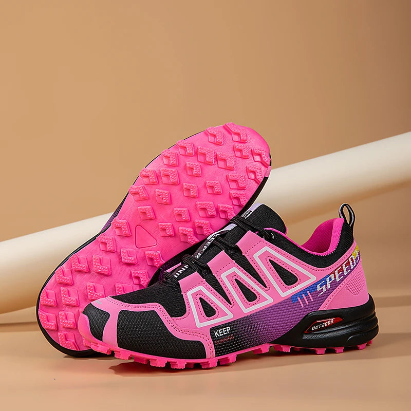 Women Hiking Shoes Breathable Cushioning Outdoor Walking Travel Shoes Ultralight  Lace Up Climbing Bicycle Running Sneakers