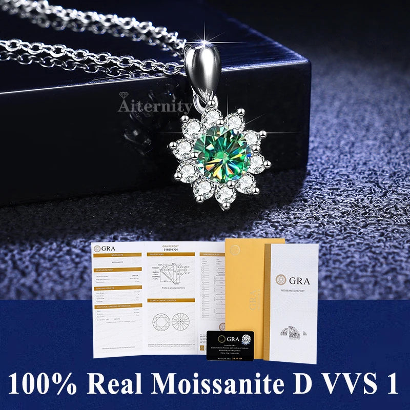 S925 Soild Sterling Sliver VVS1 D Color Moissanite Necklace  Chain With Certificate Fine Jewelry for Woman Jewelry