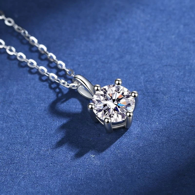 S925 Sterling Silver High Jewellery 100% Moissanite Pendant Necklace D Colour with GRA Certificate for Ladies' Wedding, Party