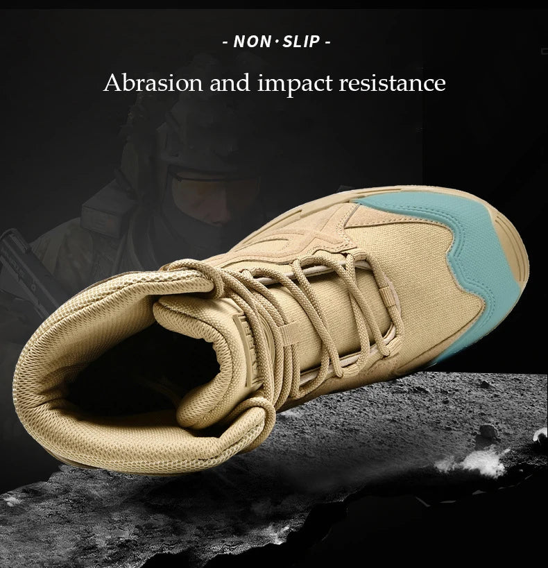 CHRLCK Men's Hiking Shoes Waterproof Non-slip Trekking Boots Outdoor Sport Wear-resistant Mountaineering Tactical Shoes