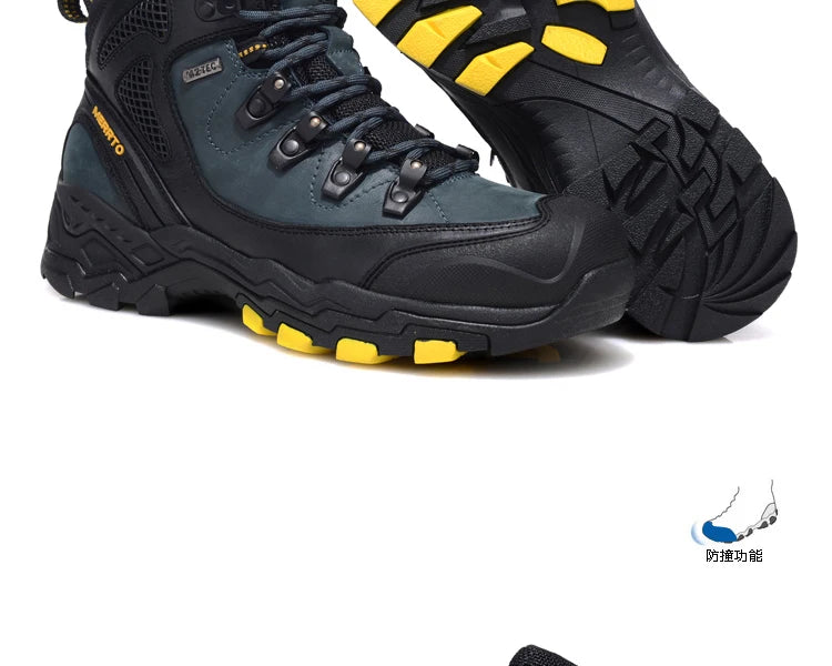 MERRTO cowhide Hiking shoes Men trekking boot mountian waterproof hunting Boots Male Sneakers Tactical Desert Combat Ankle Boots