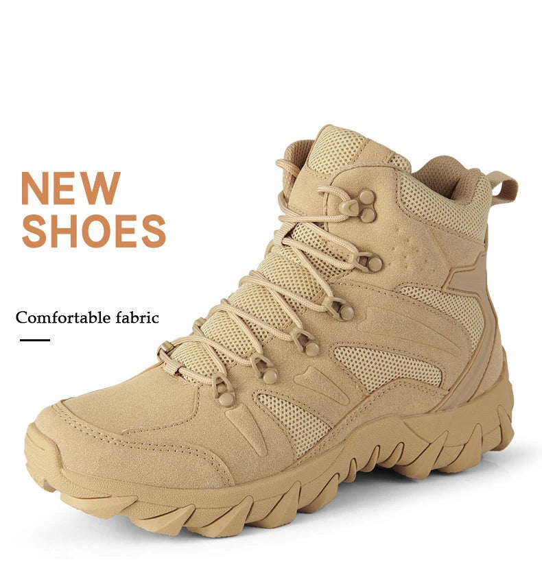 CHRLCK Tactical Boots Outdoor Sports Men's Trekking Boots Waterproof Hiking Shoes Shock Absorbing Anti-slip Sneakers Male