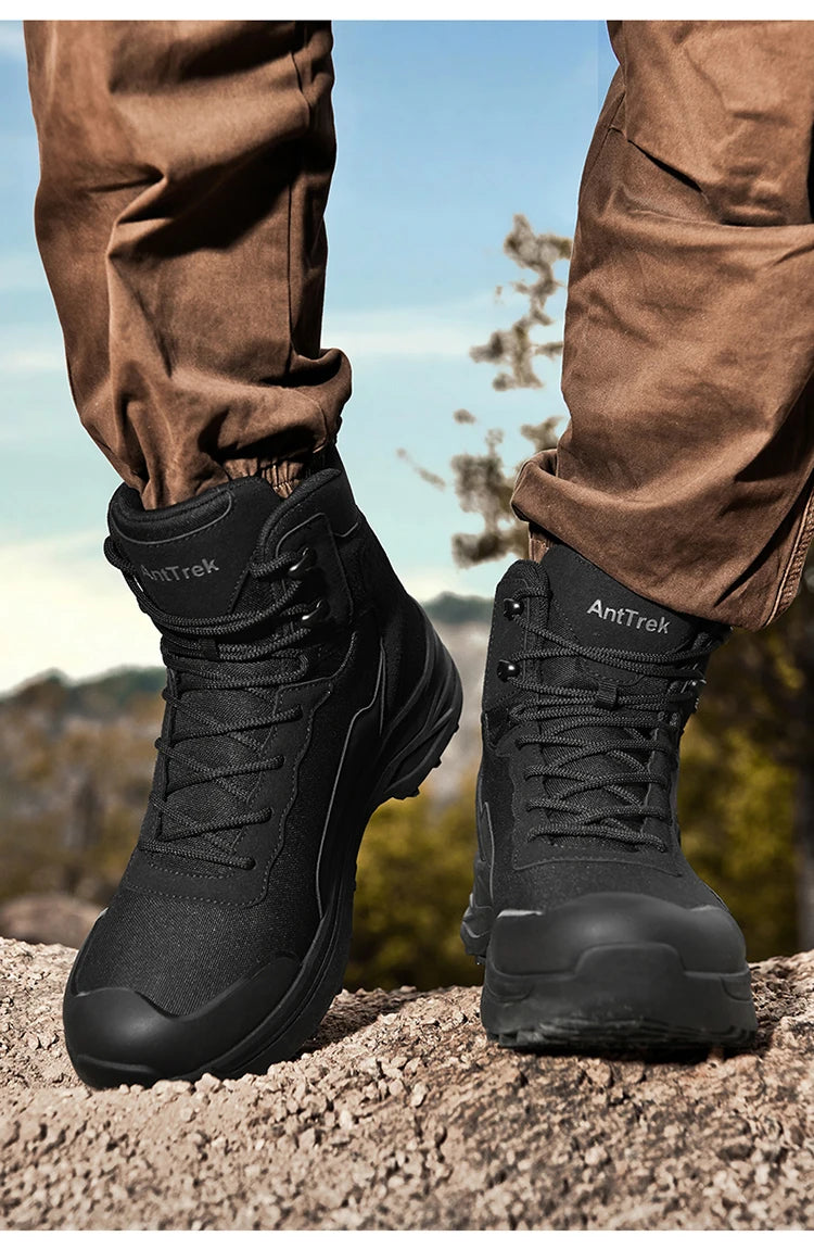 Large Size 47 Men's Hiking Shoes Outdoor Trekking Casual Tactical Boots Waterproof Fabric Mountain Climbing Shoes Hunting Boots