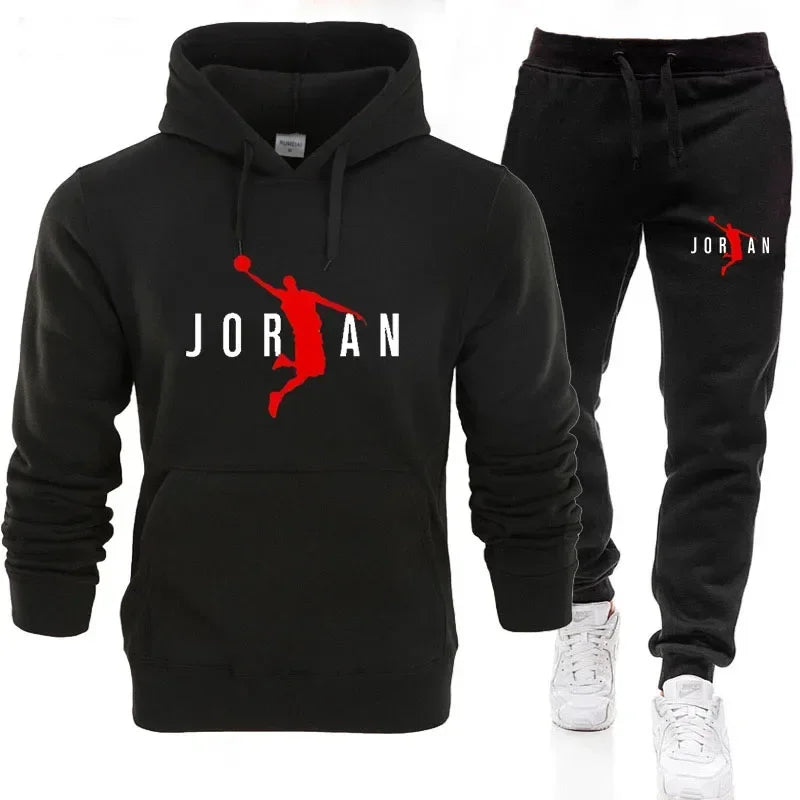 Autumn and Winter Men's Sports Hoodies and Sweatpants, Casual Plus-size Men's Suits 2025 Outdoor Jogging and Fitness Sets