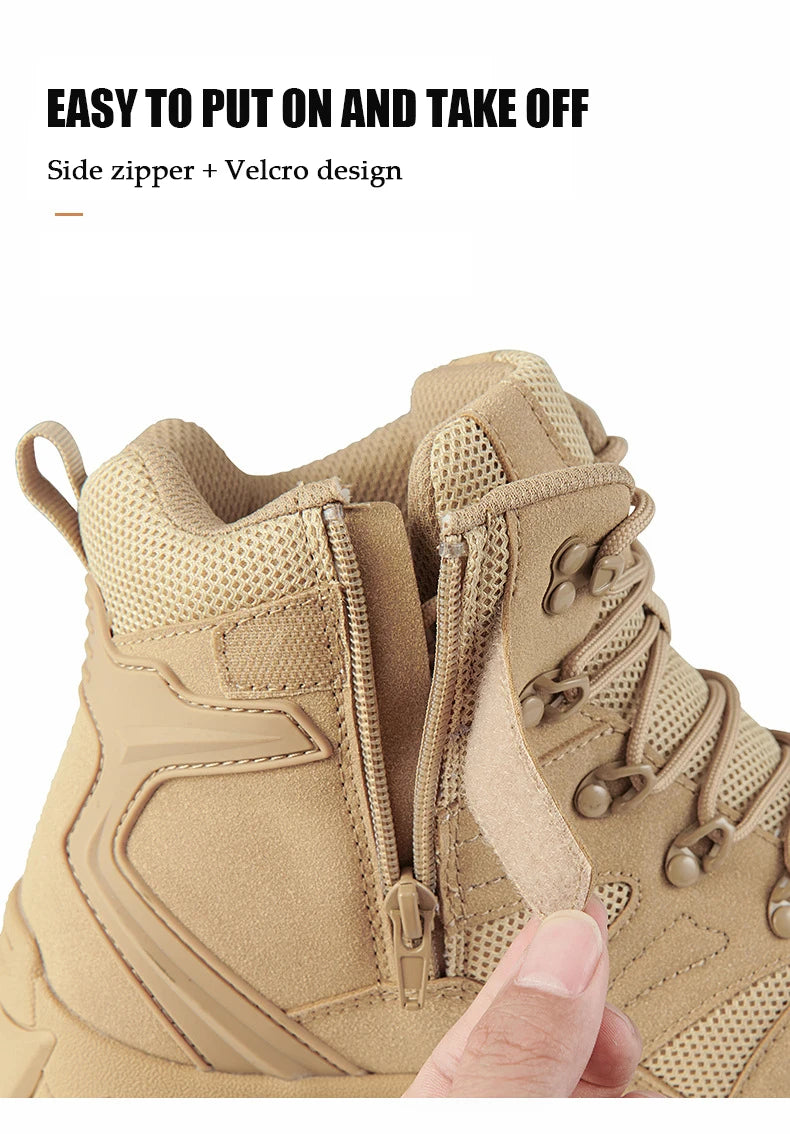 CHRLCK Tactical Boots Outdoor Sports Men's Trekking Boots Waterproof Hiking Shoes Shock Absorbing Anti-slip Sneakers Male