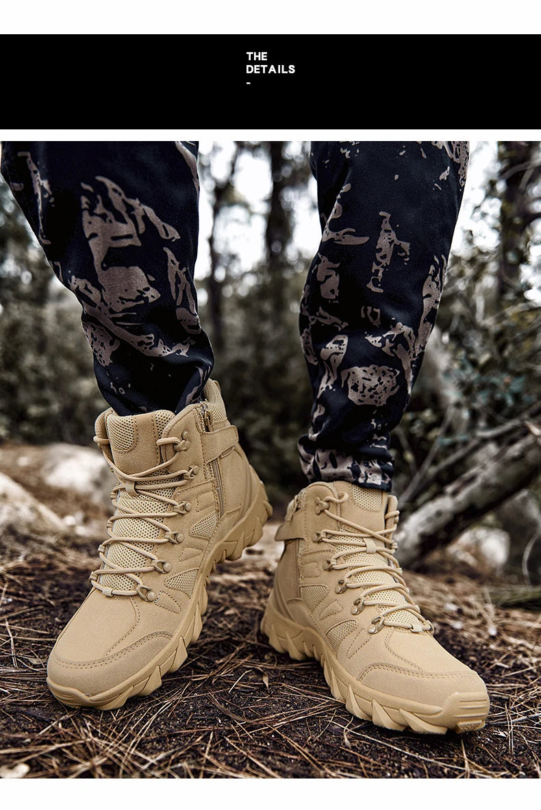 CHRLCK Tactical Boots Outdoor Sports Men's Trekking Boots Waterproof Hiking Shoes Shock Absorbing Anti-slip Sneakers Male