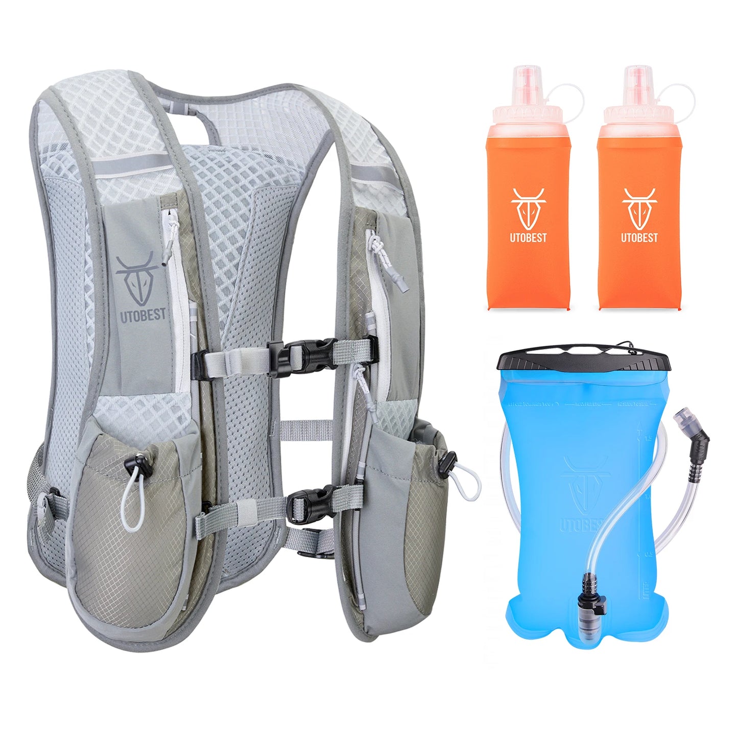 UTOBEST Trail Running Backpack 5L Ultra Lightweight Hydration Vest Breathable Functional Pack for Marathon Cycling Hiking
