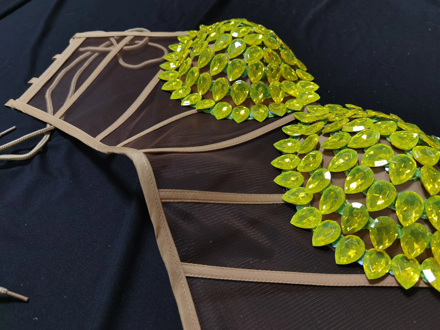 Fluorescent yellow Rhinstone Mesh tube top evening dress sing Gala Elegant Women Party Birthday Special Ocassion Sexy costume
