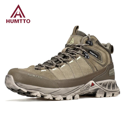 HUMTTO Hiking Shoes Men Trainers Outdoor Trekking Boots Mens Breathable Winter Men's Sports Shoes Leather Safety Work Sneakers