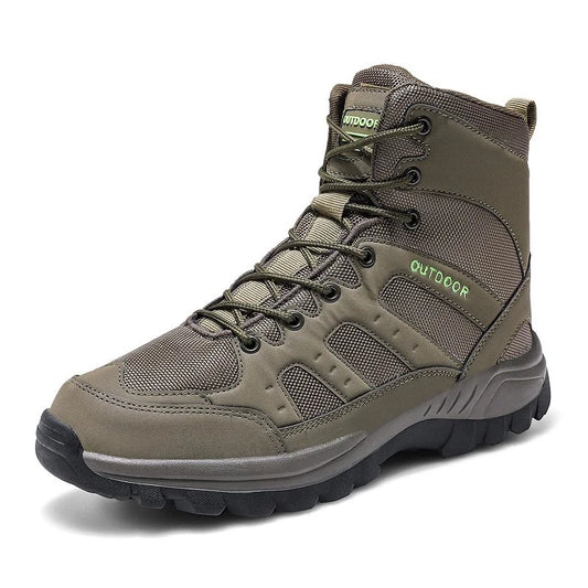 High-Top Men Hiking Boot Winter Outdoor Shoes Lace-Up Non-slip Sports Casual Trekking Boots Man Suede Warm Shoes Men Winter
