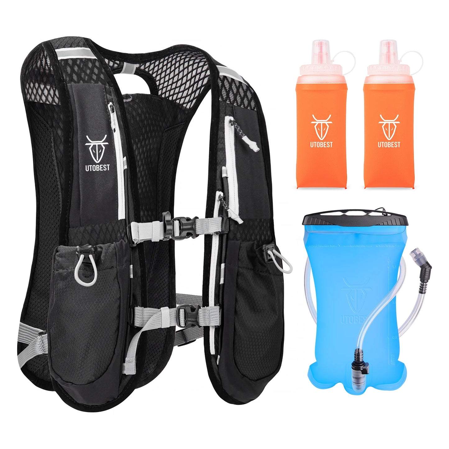 UTOBEST Trail Running Backpack 5L Ultra Lightweight Hydration Vest Breathable Functional Pack for Marathon Cycling Hiking