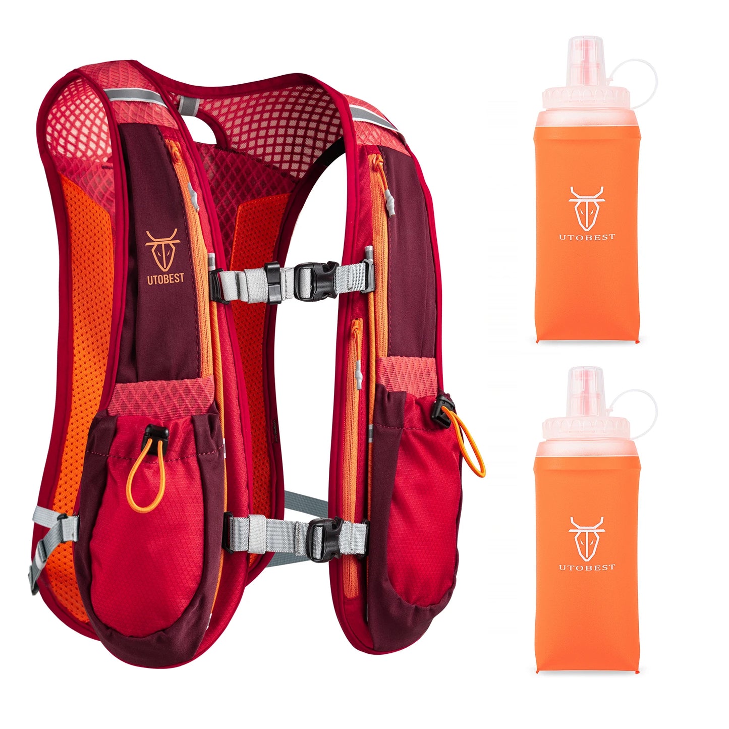 UTOBEST Trail Running Backpack 5L Ultra Lightweight Hydration Vest Breathable Functional Pack for Marathon Cycling Hiking