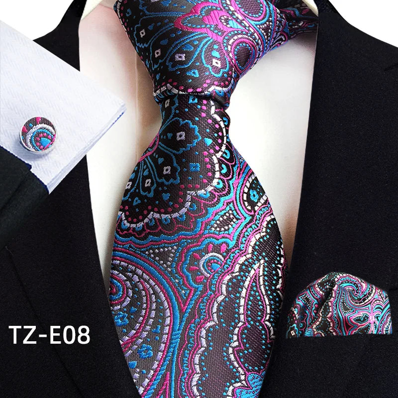 Luxury Men Tie Gold Paisley Necktie Set For Man Brand Business Daily Wear Gift Fit Wedding Workplace Suit Accessories Wholesale