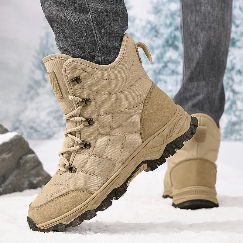 Winter Velvet Hiking Boots Men Warm Fur High Top Trekking Boots Man Outdoor Waterproof Men's Climbing Shoes zapatillas de hombre