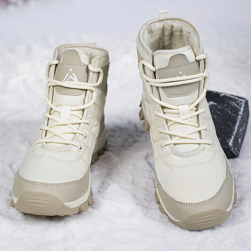 Winter Woman Anti Slip Outdoor Hiking Shoes Women High-Top Trekking Boots Mountain Shoes Plush Warm Snow Boots Dropshipping