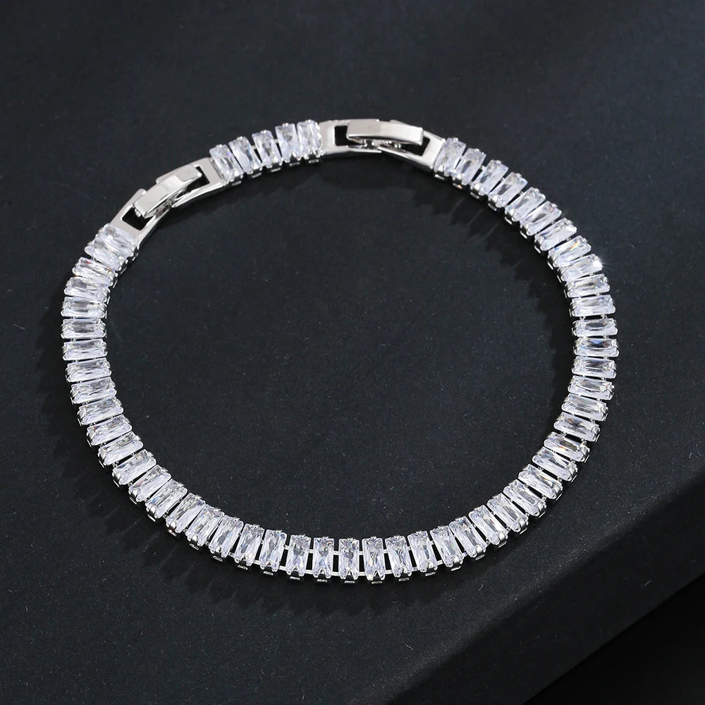 Emmaya Noble Cubic Zircon Jewelry Set Bridal Wedding Party For Female Fascinating Dress-Up Geometry Shape Elegant Ornament