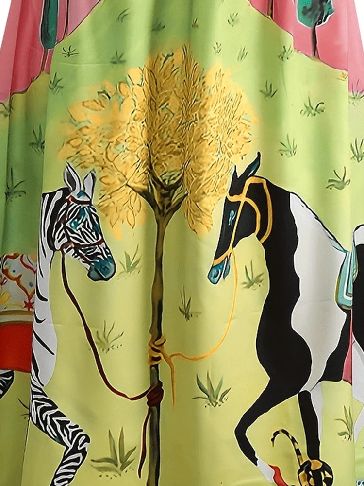 Elegant Animal Print Sleeveless One-Piece Summer Dress for Women Sensational Design Ladies Sling Fashion