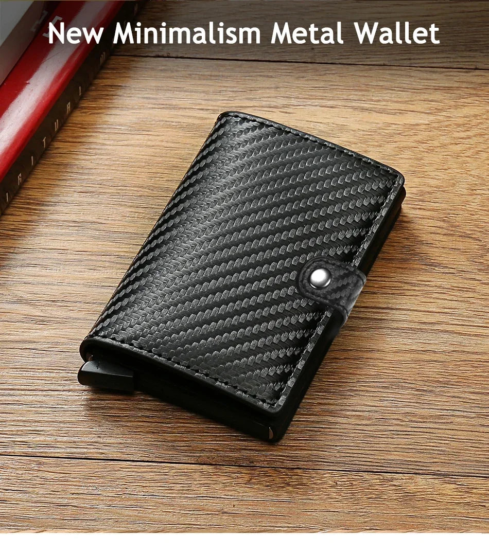 Rfid Visit Credit Card Holder Storage Luxury Small Smart Wallet Metal Business Cardholder Case Women Minimalist Walet for Men
