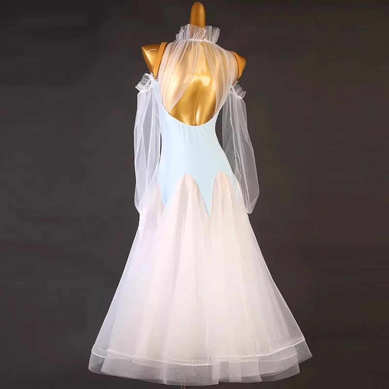 Sports Dance Suit Competition Ballroom Dress Girls Outfit Long Sleeve Adult Costume Waltz Modern Clothing Evening Stage Costumes