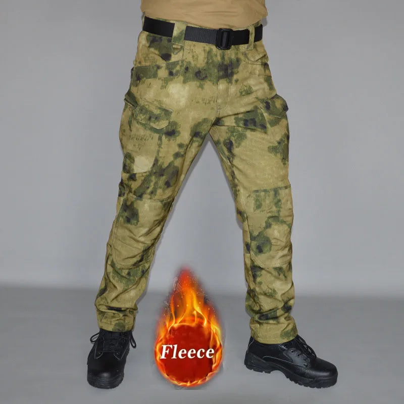 2024 Men Winter Waterproof Climbing SkiingTrekking Fleece Fishing Tactical Sharkskin Cargo Pants Jackets Camping Hiking Trousers