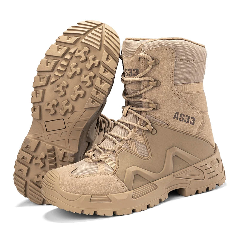 Men High-top Hiking Shoes Outdoor Shoes Non-Slip Casual Trekking Boots Hiking Boot Lace Up Hunting Tactical Trekking Sneakers