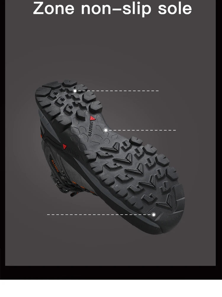 HUMTTO Hiking Shoes Men Trainers Outdoor Trekking Boots Mens Breathable Winter Men's Sports Shoes Leather Safety Work Sneakers