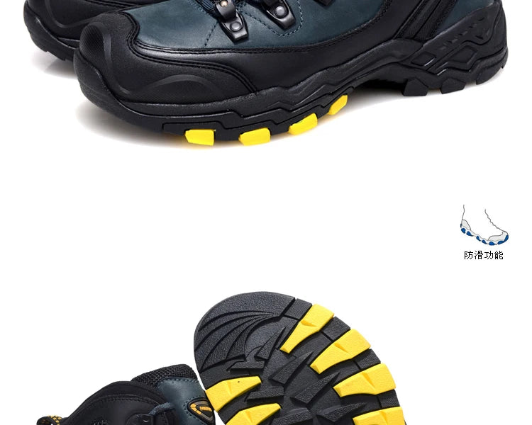 MERRTO cowhide Hiking shoes Men trekking boot mountian waterproof hunting Boots Male Sneakers Tactical Desert Combat Ankle Boots