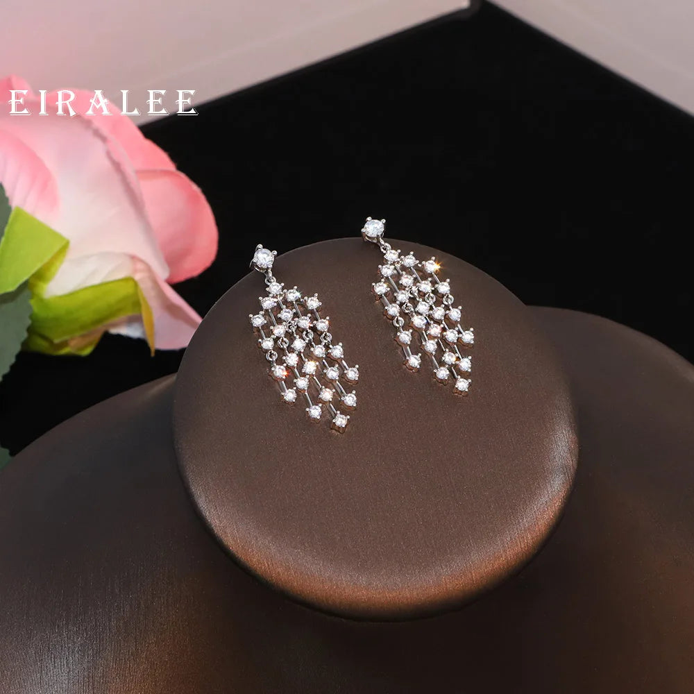 EIRALEE Fashion CZ Bride Indian Jewelry Set for Women Water Drop Wedding Design Choker Necklace Girlfriend birthday