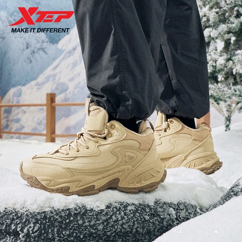Xtep Male's Cotton Shoes 2025 Winter New Arrival Cushioning Warm Wear-Resistant Soft Lightweight Jogging Sneakers 875419370009