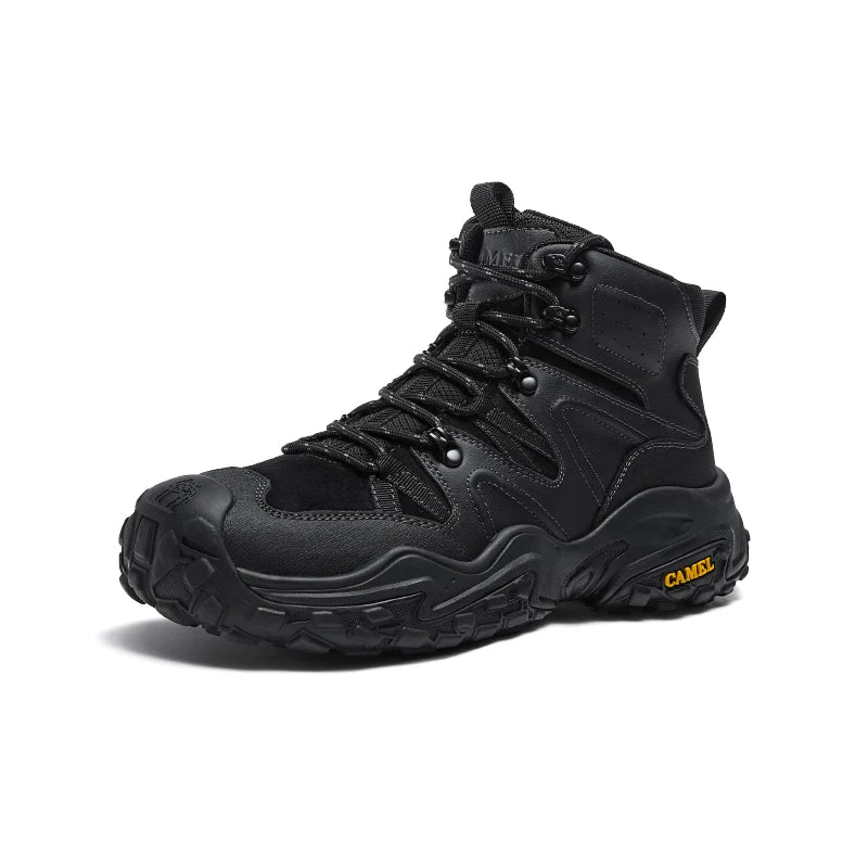 GOLDEN CAMEL Men's Hiking Shoes Anti-slip Waterproof High-Top Trekking Boots for Men Thick Sole Height Increasing Climbing Shoes