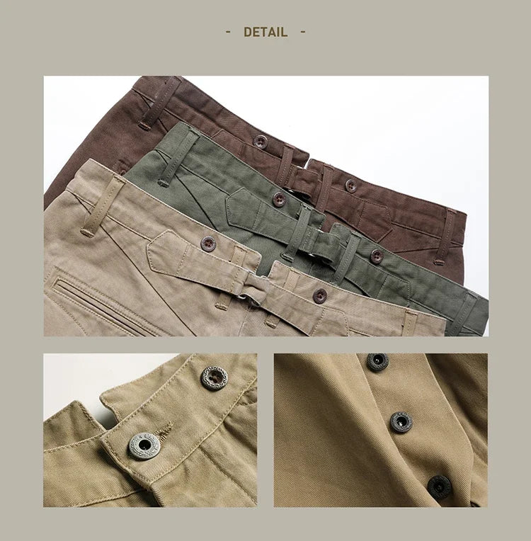 Red Tornado Chino Pants Retro Style Men's Cinch Back Casual Trousers Straight Fit CK-0010