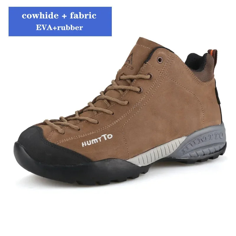 HUMTTO Hiking Shoes Breathable Camping Leather Men's Sports Shoes for Men Winter Trekking Boots Outdoor Designer Sneakers Man