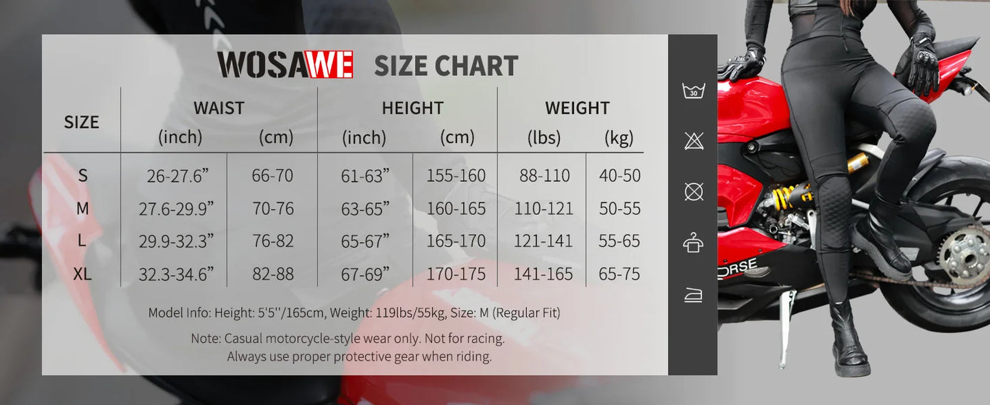 WOSAWE Women Motorcycle Jacket Lady Full Body Armor Set CE Certified Summer Riding Safety Jacket Pants Built-in Protective Pads