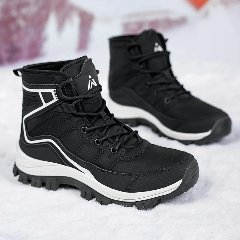 Winter Woman Anti Slip Outdoor Hiking Shoes Women High-Top Trekking Boots Mountain Shoes Plush Warm Snow Boots Dropshipping